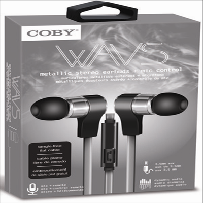 Coby - Coby Cve-130-Slv Wavs Metal Tangle Free Earbuds W/