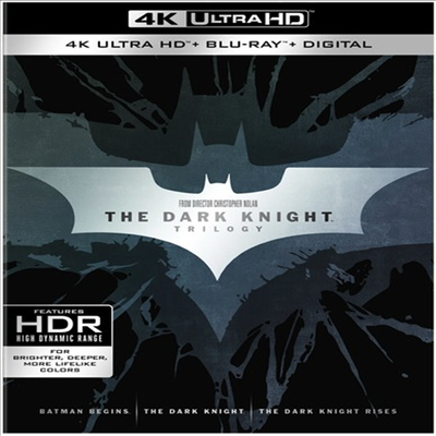 The Dark Knight Trilogy (다크 나이트 3부작: 배트맨 비긴즈 / 다크 나이트 / 다크 나이트 라이즈) (한글무자막)(4K Ultra HD + Blu-ray + Digital)