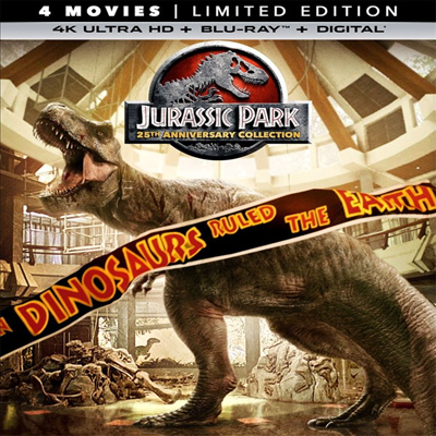 Jurassic Park: 25th Anniversary Collection - 4 Movies Limited Edition (쥬라기 공원 시리즈) (한글무자막)(4K Ultra HD + Blu-ray + Digital)(Boxset)