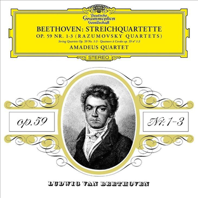 베토벤: 현악 사중주 현악 7, 8 & 9번 '라주노프스키'(Beethoven: The Rasumovsky Quartets, Op. 59, Nos.1 - 3) (180g)(LP) - Amadeus Quartet