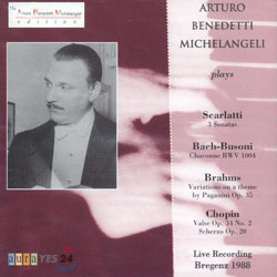 Arturo Benedetti Michelangeli Play ScarlattiㆍBach/BusoniㆍBrahmsㆍChopin