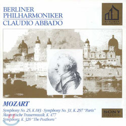 Mozart : Symphony K.183, 297, 320ㆍMaurerische Trauermusik : Berlin PhilharmonicㆍAbbado