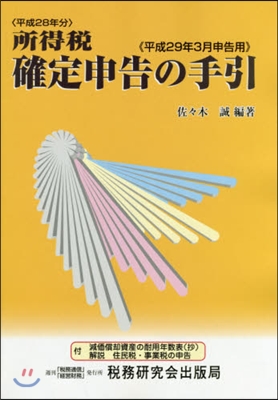 所得稅 確定申告の手引 平29年3月申告