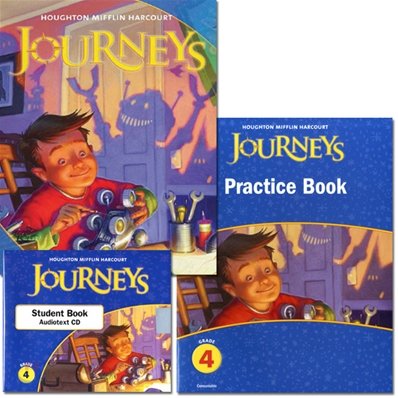 Journeys Grade 4 Set : Student Edition + Practice Book + Audiotext CD
