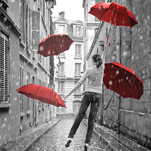 500조각 직소퍼즐▶ 비행하는 소녀와 빨간 우산 (PK500-3506)