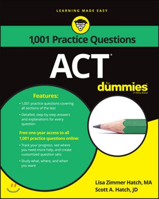 ACT: 1,001 Practice Questions for Dummies (Paperback)