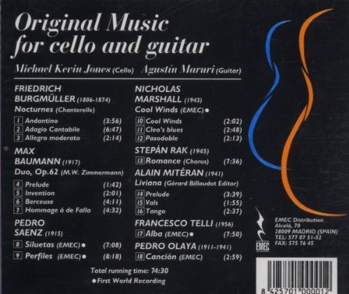 첼로와 기타를 위한 낭만적 작품 1집 (Original Romantic Music for Cello and Guitar)