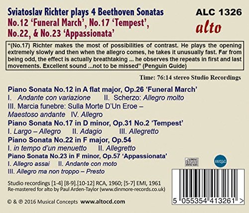 Sviatoslav Richter 베토벤: 피아노 소나타 12, 17번 템페스트, 22, 23번 열정 - 스비아토슬라브 리히터 (Beethoven: Piano Sonatas Op.26 'Funeral March', Op.31 No.2 'Tempest', Op.54, Op.57 'Appassionata')