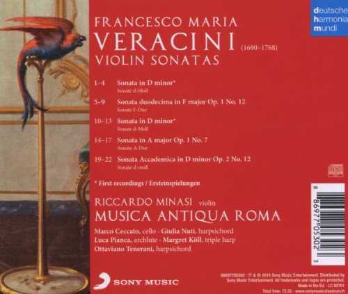 Riccardo Minasi 베라치니: 바이올린 소나타 (Maria Veracini: Violin Sonatas)