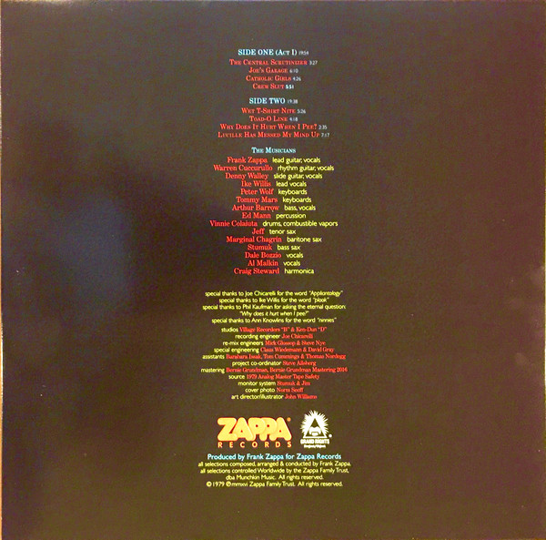 Frank Zappa (프랭크 자파) - Joe's Garage Acts I,II & III [3LP]