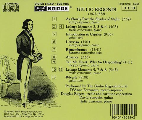 The Giulio Regondi Guild 레곤디 연주집 2집 (The Great Regondi, Volume 2) 