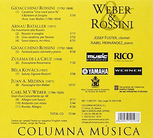 Josep Fuster 베버 / 로시니: 클라리넷 작품 (Weber & Rossini: Works For Piano & Clarinet) 주제프 후스터