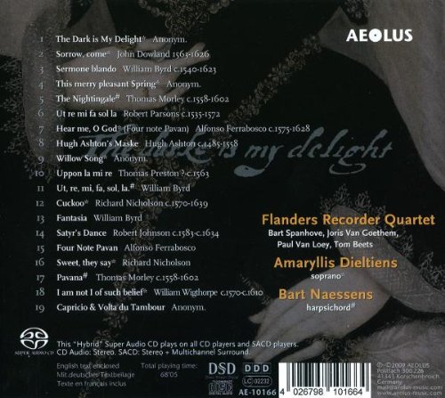 Amaryllis Dieltiens 어둠은 나의 기쁨 - 영국 르네상스 리코더 & 성악 음악 (The Dark Is My Delight - Music of Renaissance England)
