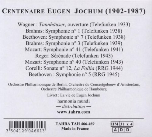 Eugen Jochum 오이겐 요훔의 위대한 유산 1집 1933-1945 (Centenaire - Wagner / Brahms / Beethoven / Reger / Mozart: Symphonies, Overtures)