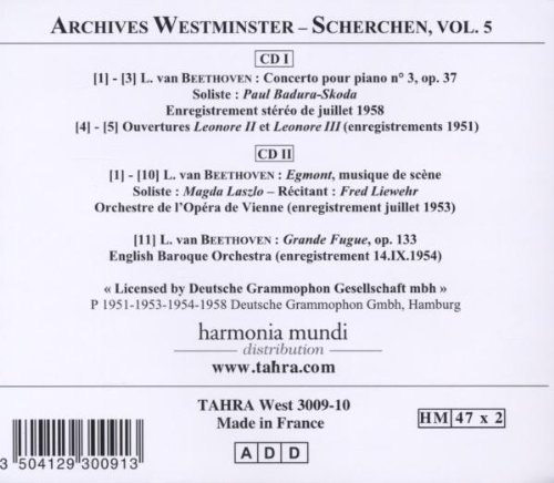 Hermann Scherchen 베토벤: 피아노 협주곡 3번, 서곡, 대푸가 (Beethoven: Piano Concerto Op.37, Leonore 2 & 3, Egmont, Grande Fugue)