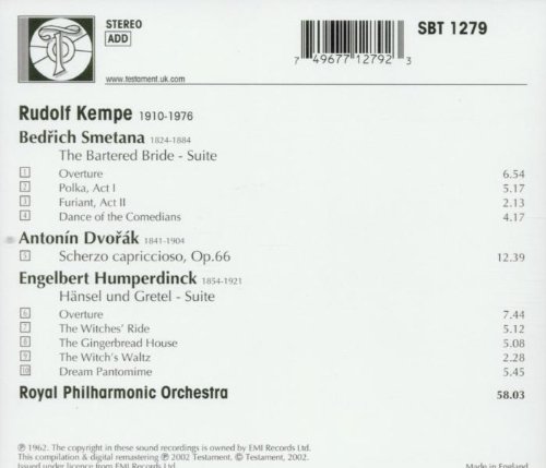 Rudolf Kempe 스메타나: 팔려간 신부 / 드보르작: 스케르초 카프리치오소 / 훔퍼딩크: 헨젤과 그레텔 모음곡 