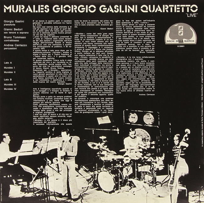 Giorgio Gaslini Quartet (조르지오 가슬리니 쿼텟) - Murales [LP]