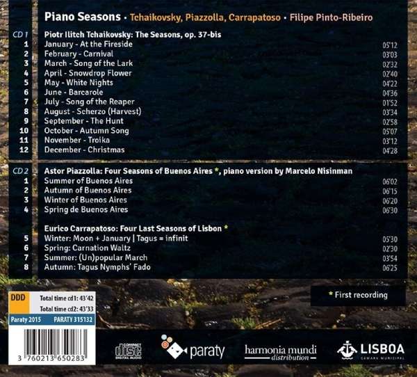 Filipe Pinto-Ribeiro 피아노로 연주하는 사계 - 차이코프스키 / 피아졸라 / 카라파토소 (Tchaikovsky / Piazzolla / Carrapatoso: Piano Seasons) 필리페 핀토-리베이로