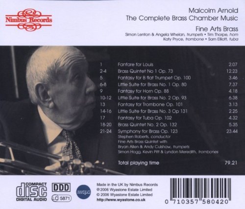 Fine Arts Brass 말콤 아놀드: 금관 실내악 작품 전집 (Malcolm Arnold: The Complete Brass Chamber Music) 파인 아츠 브라스