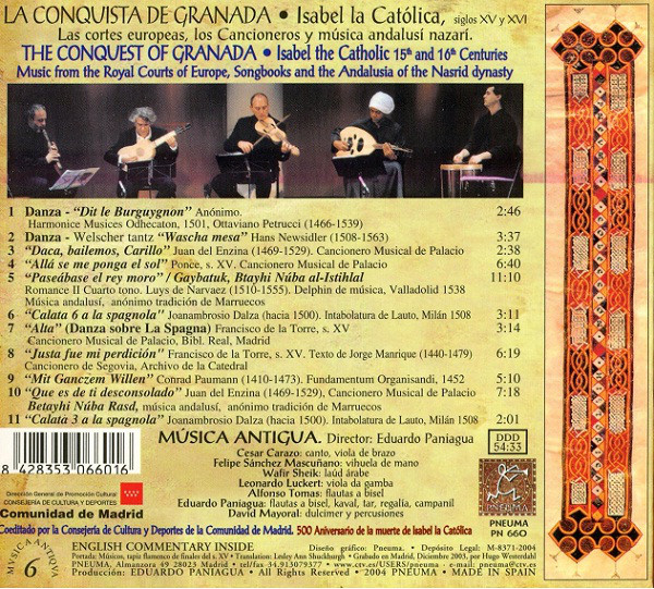 Musica Antigua 그라나다 전쟁 - 15-16세기 스페인의 음악 (La Conquista de Granada - Isabel La Catolica) 무지카 안티구아