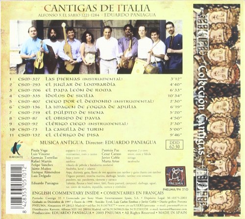 Musica Antigua 알폰소 10세: 이탈리아의 칸티가 (Alfonso X El Sabio: Cantigas de Italia) 무지카 안티구아