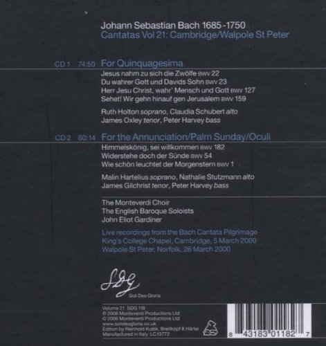 John Eliot Gardiner 바흐: 칸타타 21집 - 존 엘리엇 가디너 (J.S. Bach: Cantatas Vol.21)