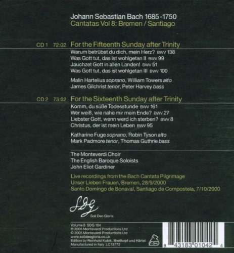 John Eliot Gardiner 바흐: 칸타타 8집 - 존 엘리엇 가디너 (J.S. Bach: Cantatas Vol. 8)