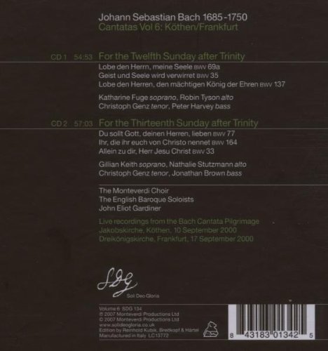 John Eliot Gardiner 바흐: 칸타타 순례 6집 - 존 엘리엇 가디너 (J.S. Bach: Cantatas Vol.6)
