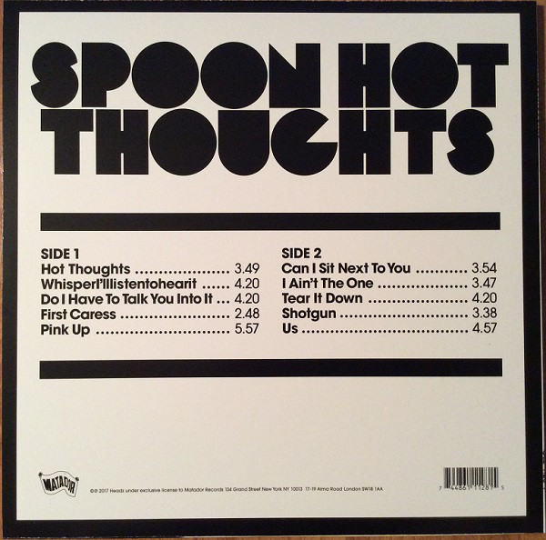 Spoon (스푼) - Hot Thoughts [인디스토어 한정 에디션 레드 컬러 LP]