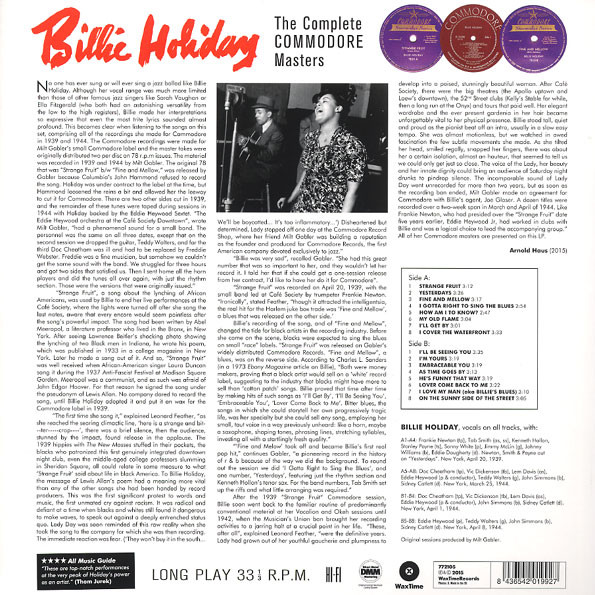 Billie Holiday - The Complete Commodore Masters 빌리 홀리데이 코모도어 레코드 명곡 모음집 [180g LP]