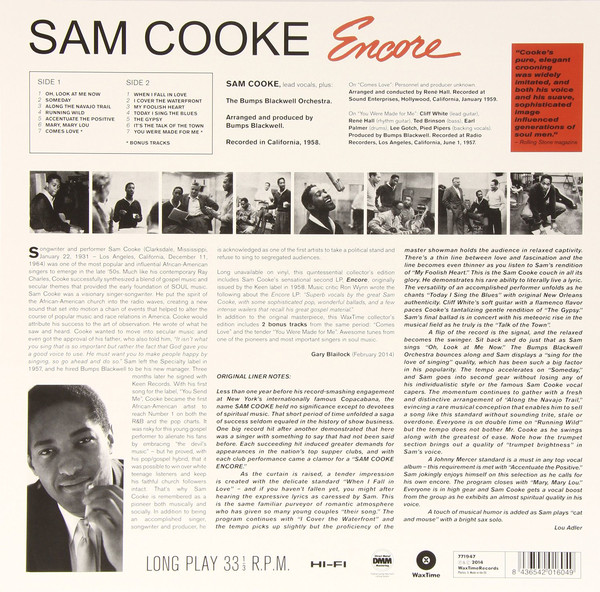 Sam Cooke - Encore 샘 쿡 2집 [180g LP]