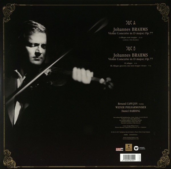 Renaud Capucon 브람스: 바이올린 협주곡 (Brahms: Violin Concerto in D major, Op. 77) 르노 카퓌송, 다니엘 하딩 [LP]