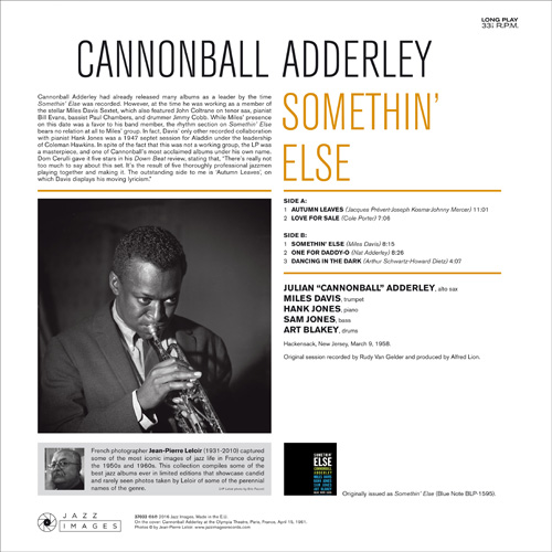 Cannonball Adderley (캐논볼 애덜리) - Somethin' Else [LP]