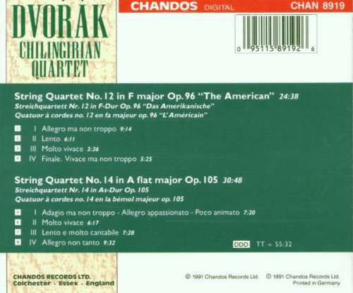 Chilingirian Quartet 드보르작: 현악 사중주 12 & 14번 (Dvorak: String Quartets Op.96, Op.105) 칠링기리안 콰르텟