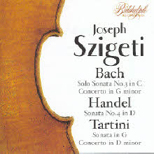 Joseph Szigeti - Bach : Solo Sonata No.3 (수입/미개봉/biddulph802172)