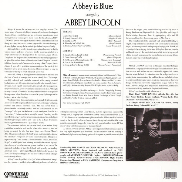 Abbey Lincoln (애비 링컨) - Abbey Is Blue [LP]