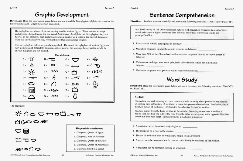 Nonfiction Comprehension Test Practice 6