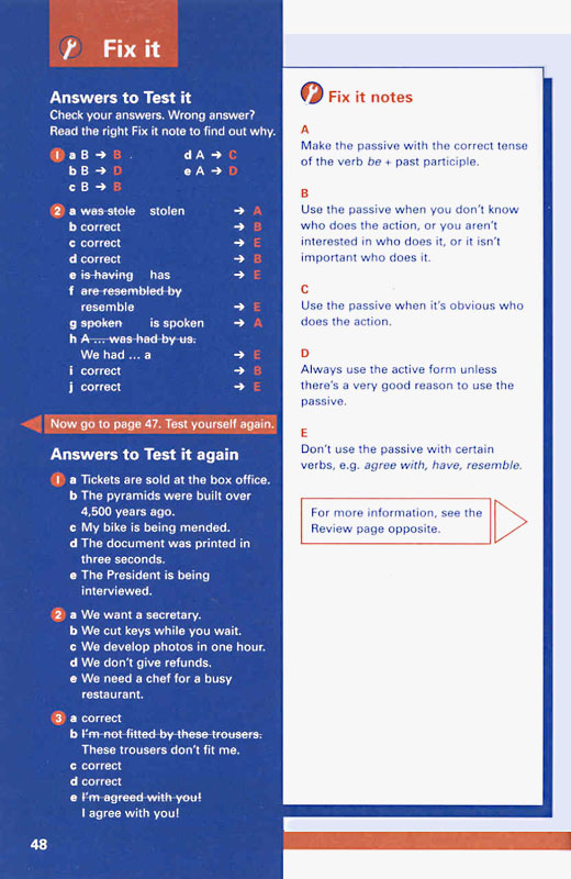 Test it Fix it, English Verbs and Tenses