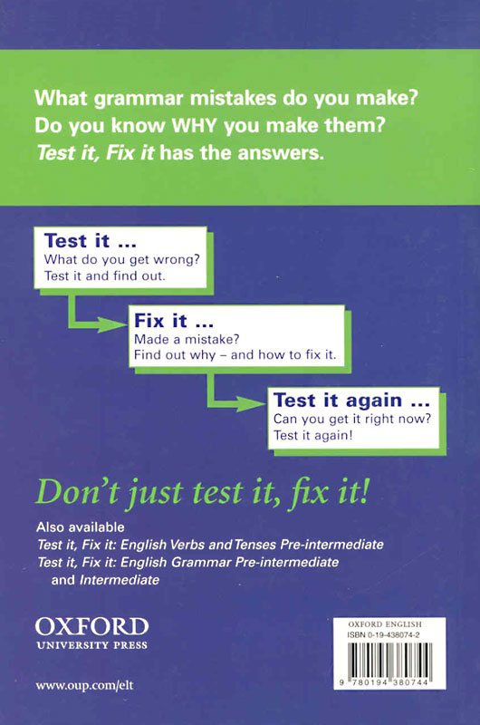 Test it Fix it, English Verbs and Tenses