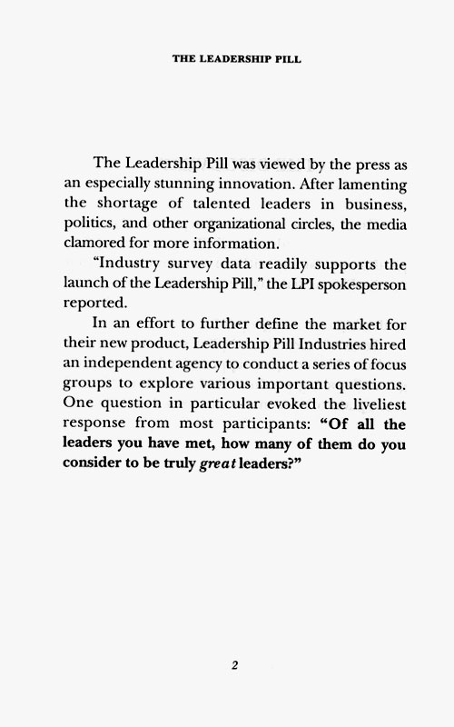 The Leadership Pill: The Missing Ingredient in Motivating People Today