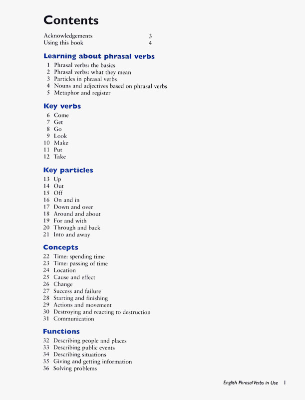 English Phrasal Verbs in Use Intermediate with Answers