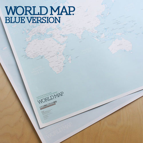 [knock] 블루 세계지도 - WORLD MAP (ver.BLUE) :여행계획 필수품