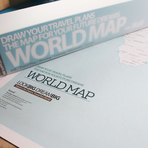 [knock] 블루 세계지도 - WORLD MAP (ver.BLUE) :여행계획 필수품
