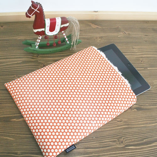 아이패드 파우치-ipad sleeve-cute dot (orange)