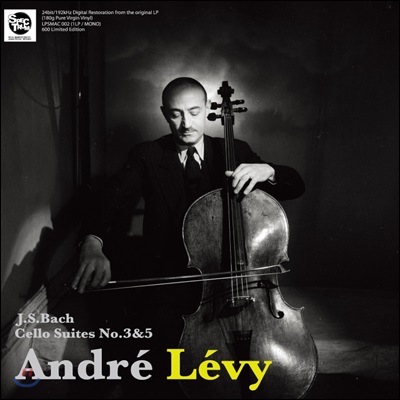 Andre Levy 앙드레 레비의 바흐: 무반주 첼로 모음곡 2집 - 3번, 5번 (J.S. Bach: Cello Suite Vol.2 - BWV1009 & 1011) [LP]