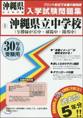 平30 沖繩縣立中學校(輿勝綠が丘中.球