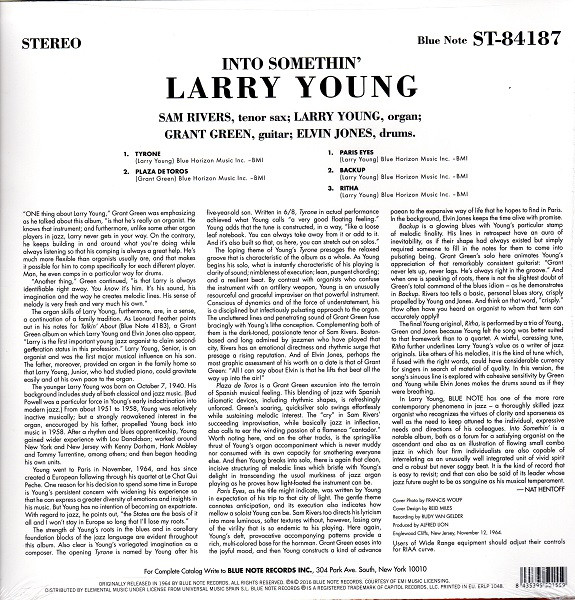 Larry Young (래리 영) - Into Somethin' [LP]