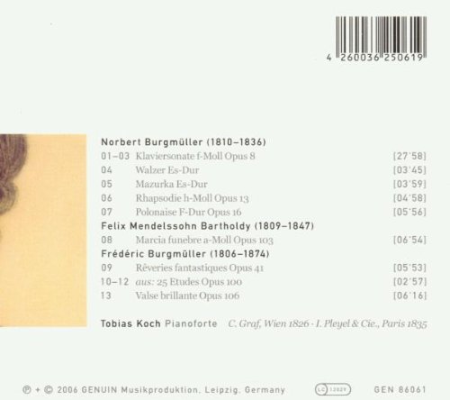 Tobias Koch 부르크뮐러: 피아노포르테를 위한 작품 전곡집 - 토비아스 코흐 (Norbert Burgmuller: Complete Works for Pianoforte)