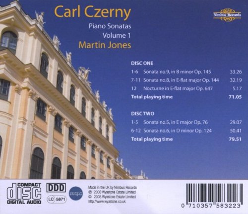 Martin Jones 카를 체르니: 피아노 소나타 1집 5, 6, 8, 9번 - 마틴 존스 (Carl Czerny: Piano Sonatas Volume 1)