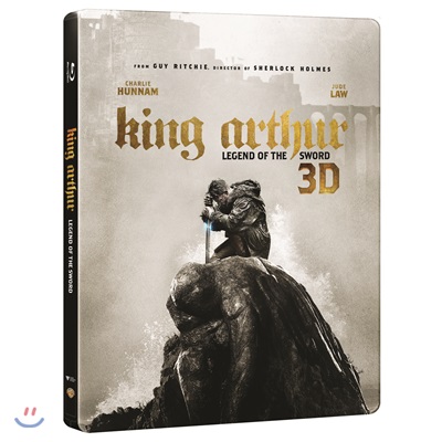 [중고-최상] [3D 블루레이] 킹 아서: 제왕의 검 - 스틸북 한정판 (2disc: 3D+2D)